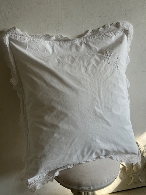 クッションカバー A-001C 新入荷アイテム/ホームファブリック フランスアンティーク 16,000円(税込み17,600円)