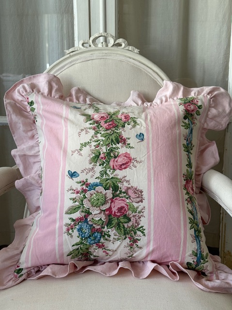 花柄クッションカバー A-047B 新入荷アイテム/ホームファブリック フランスアンティーク Sold out