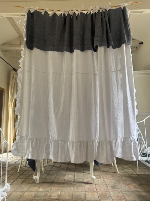 リネンフリルカーテン A-067 新入荷アイテム/ホームファブリック フランスアンティーク Sold out