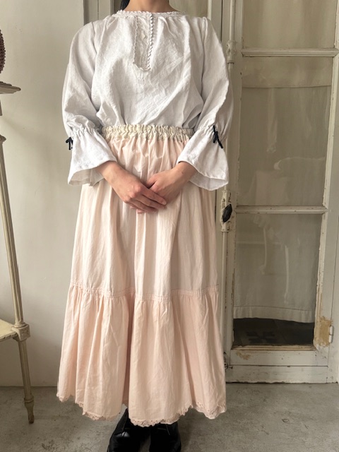 ベージュローズロングスカート DI-117L 新入荷アイテム/ファッション フランスアンティーク Sold out