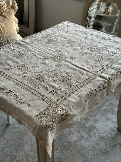 リネンテーブルクロス I-386 新入荷アイテム/ホームファブリック フランスアンティーク Sold out