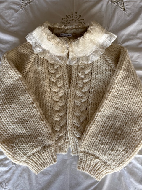 手編みカーディガン KNT-56WE 新入荷アイテム/ファッション フランスアンティーク Sold out