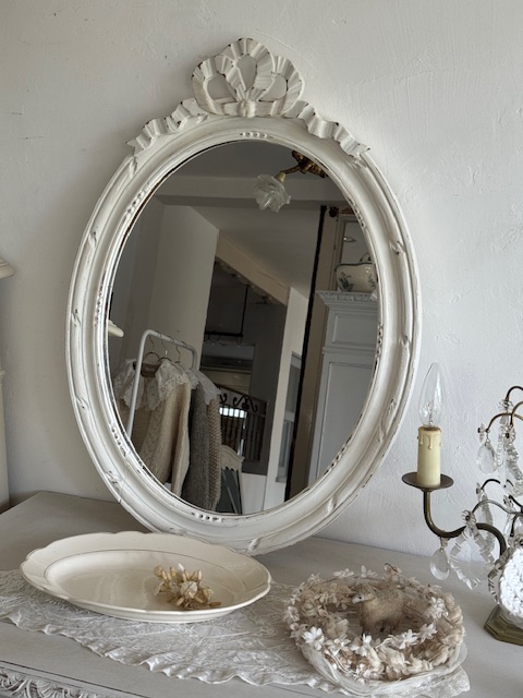 オーバルミラー V-171B 新入荷アイテム/小型家具 フランスアンティーク 39,000円(税込み42,900円)