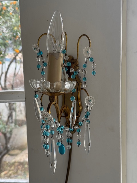 ブルークリスタル装飾 V-179B 新入荷アイテム/照明 フランスアンティーク 46,000円(税込み50,600円)