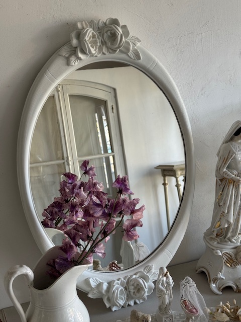 オーバルミラー V-237B 新入荷アイテム/小型家具 フランスアンティーク 31,000円(税込み34,100円)