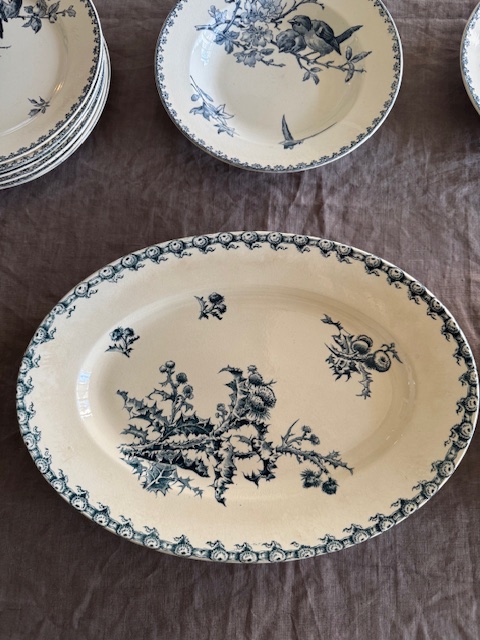 ジアン(Gien)“CHARDONS” シャルドンシリーズ オーバルプレート V-259 新入荷アイテム/キッチン雑貨 フランスアンティーク 12,000円(税込み13,200円)