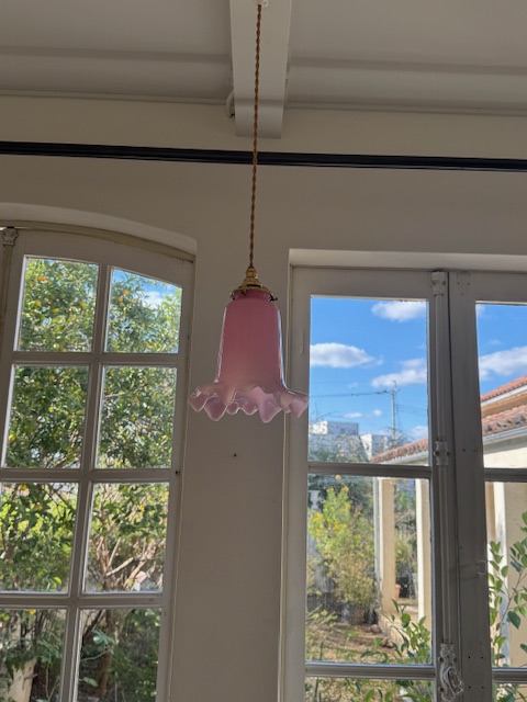 ピンクオパリンヌガラス V-273 新入荷アイテム/照明 フランスアンティーク Sold out