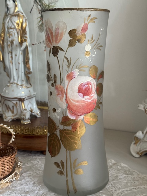 手描きフラワーベース V-44B 新入荷アイテム/インテリア雑貨 フランスアンティーク 31,000円(税込み34,100円)